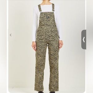 Leopard print obey overalls